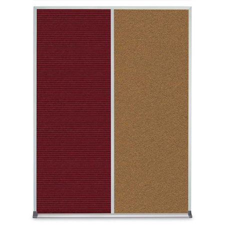 United Visual Products Single Door Radius Plus Corkboard, 36"X UV8002PLUS-SATIN-SURF